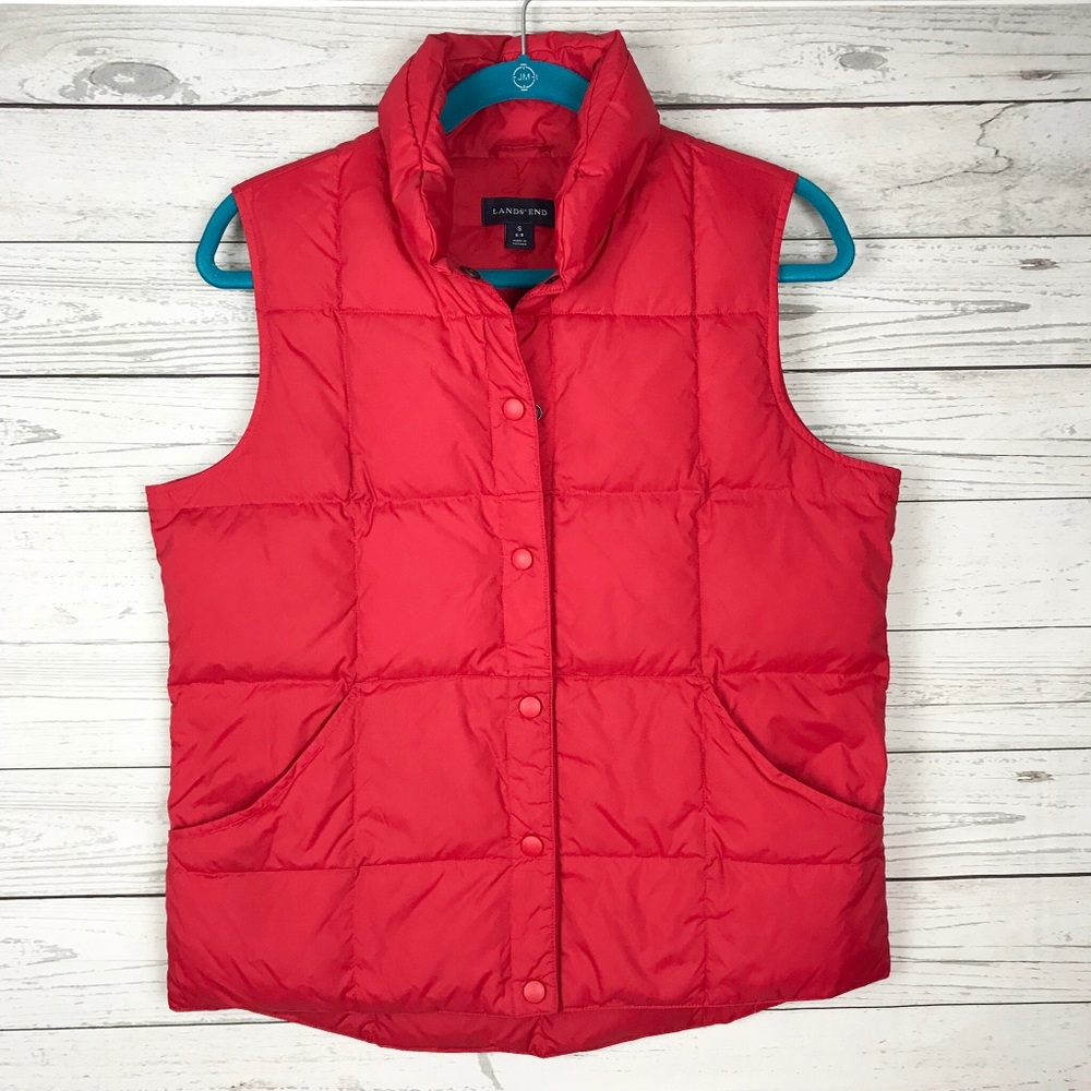 Lands End Red Down Puffer Vest